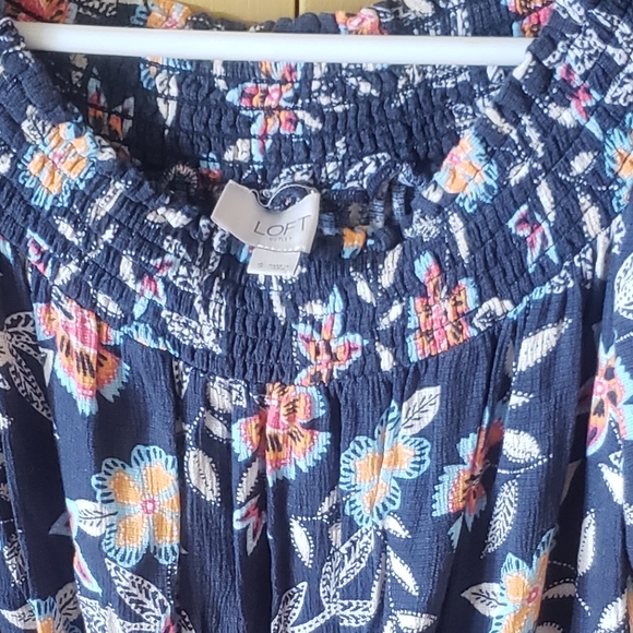 LOFT Linen off the Shoulder Romper with Side Pockets - Picture 4 of 8